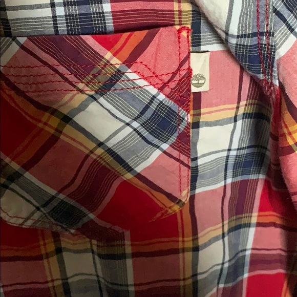 Timberland Short Sleeve Flannel Button Down Large - Picture 4 of 4